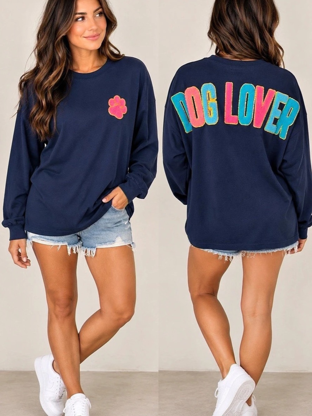 Simply Southern Dog Lover Long Sleeve Top size large